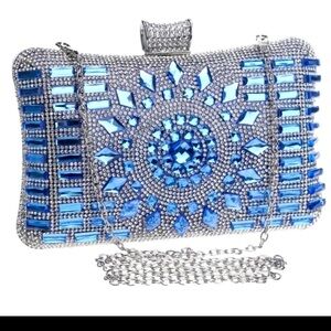 Luxury clutch rhinestone Chrystal hand bag . Wedding